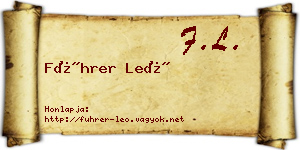 Führer Leó névjegykártya